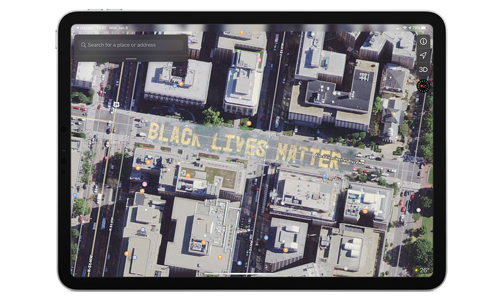 Apple Maps Black Lives Matter on iPad