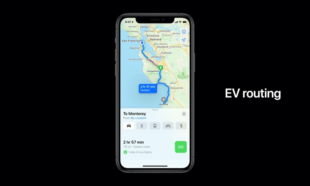 Apple Maps EV Routing