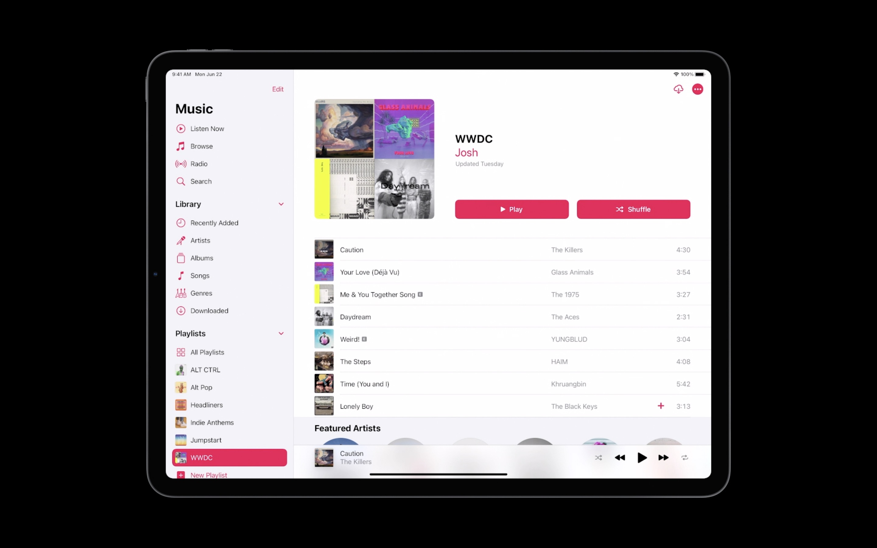 iPadOS Sidebar Music