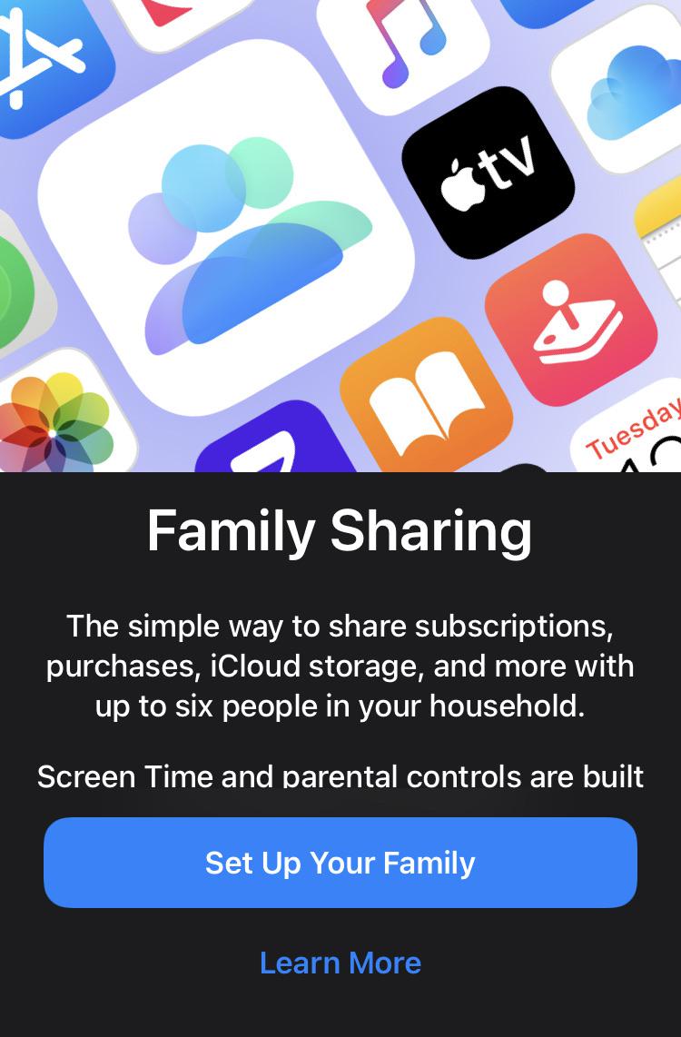 Family Sharing iOS 14
