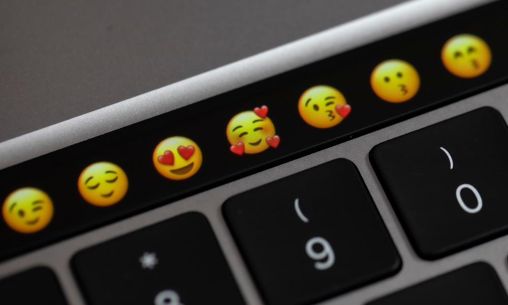 MacBook Touch Bar with Smiley Emojis