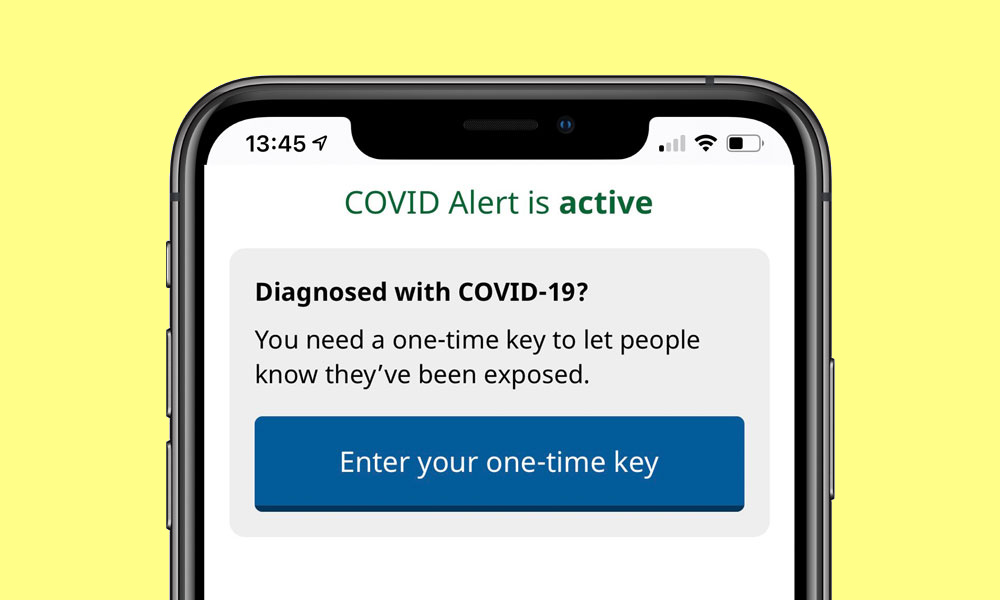 Canada COVID Alert app one time key