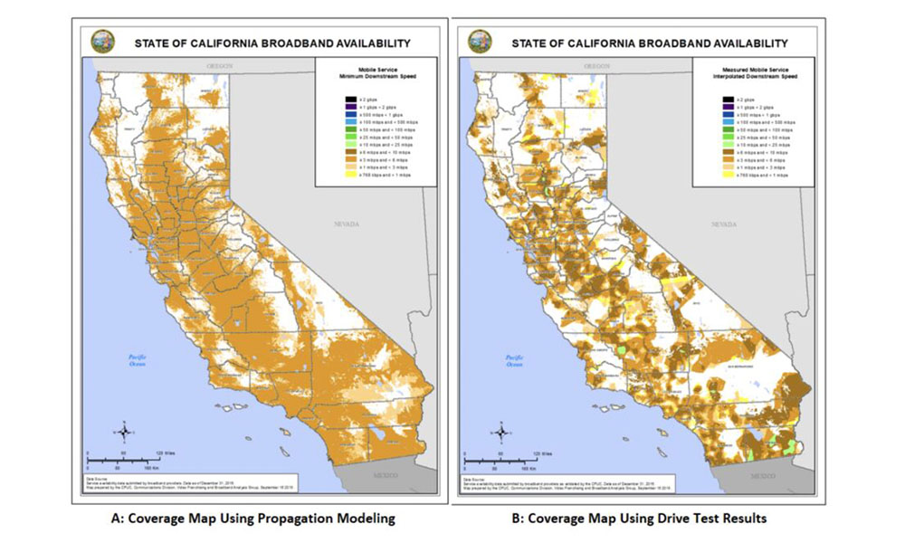 California Cellular Coverage Maps vs Reality
