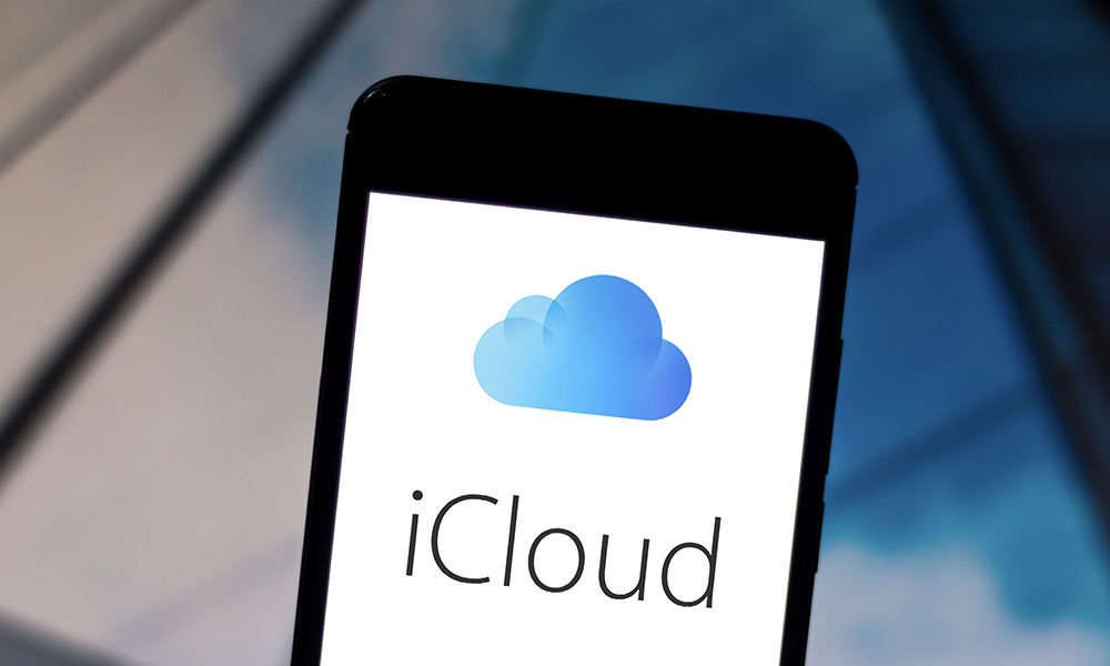 iCloud logo on iPhone screen
