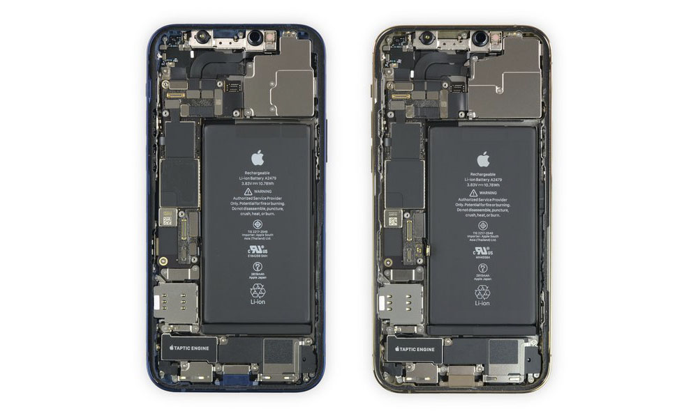 iFixit iPhone 12 vs iPhone 12 Pro interiors