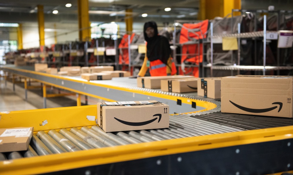 Amazon Box in Warehouse