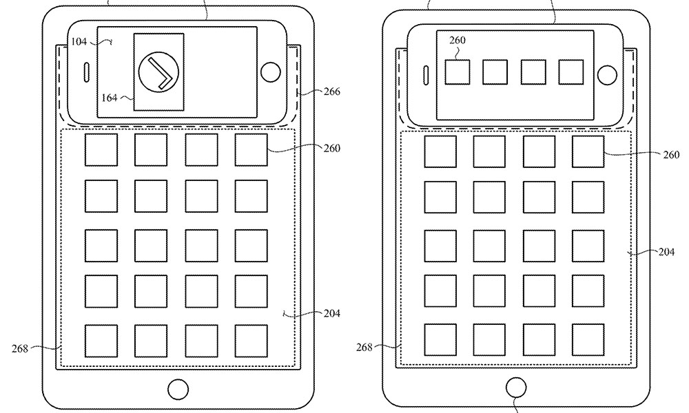 Apple patent iPhone charging from iPad shared screen