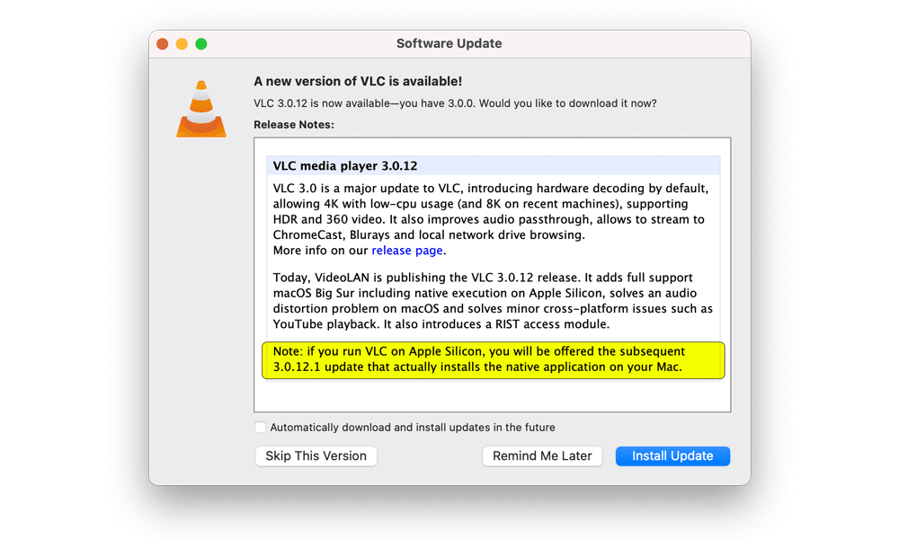 vlc for mac update