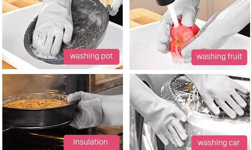 Reusable Silicone Dishwashing Gloves