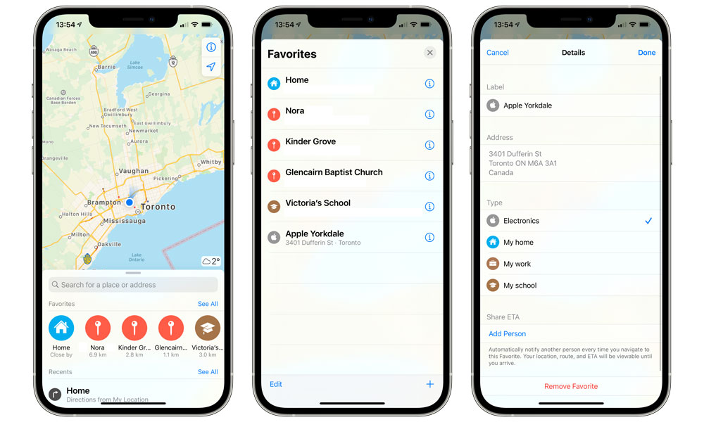 Apple Maps Automatic ETA Sharing