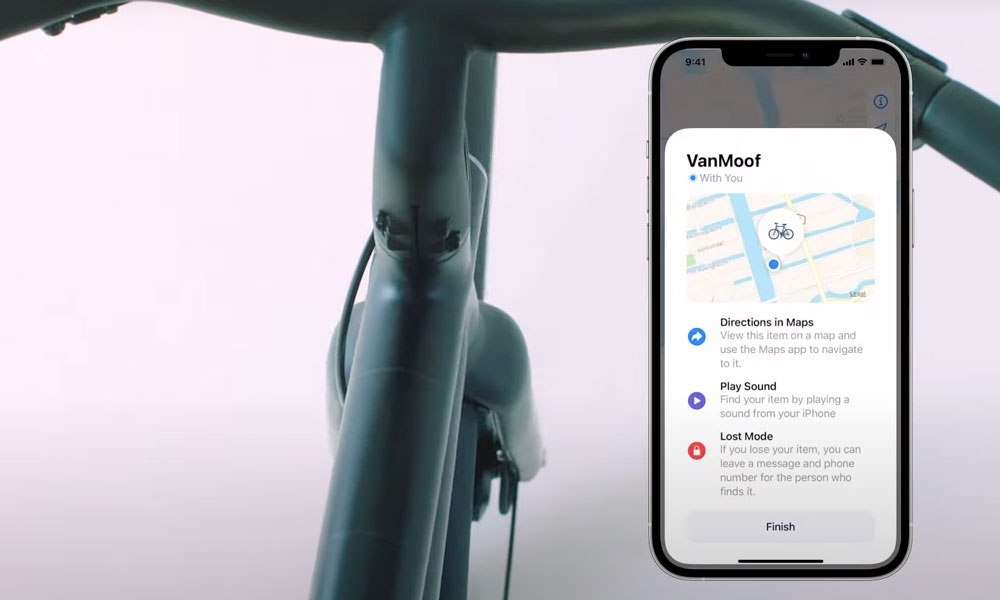VanMoof e bike Find My features