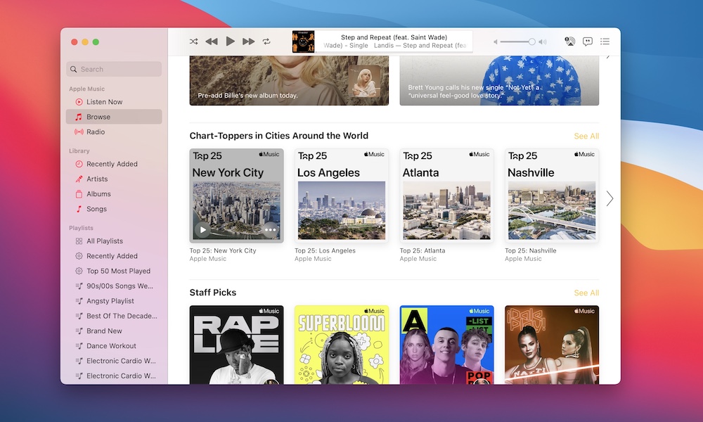 macOS Big Sur 11.3 Music App