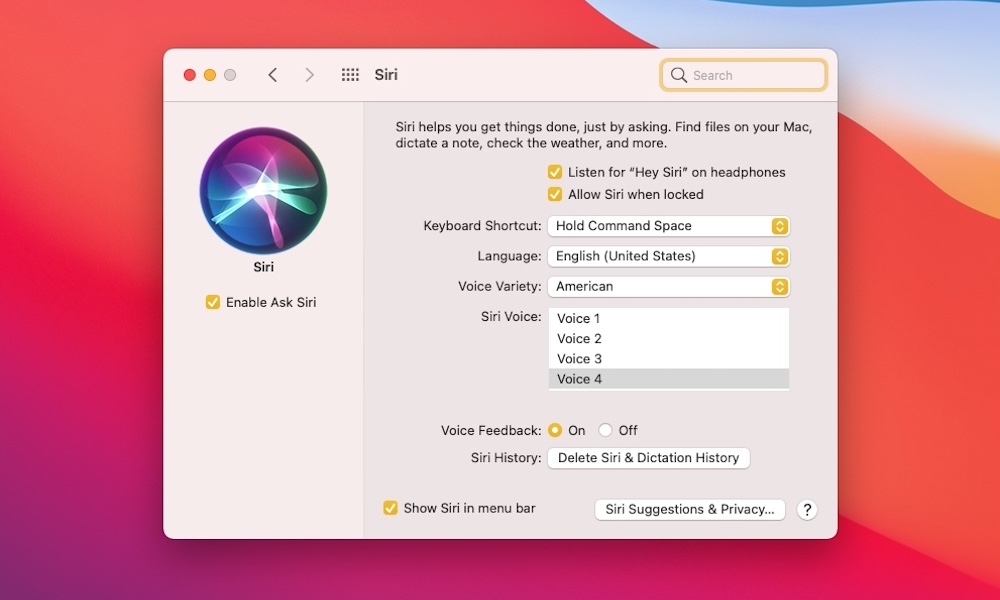 New Siri Voices in macOS