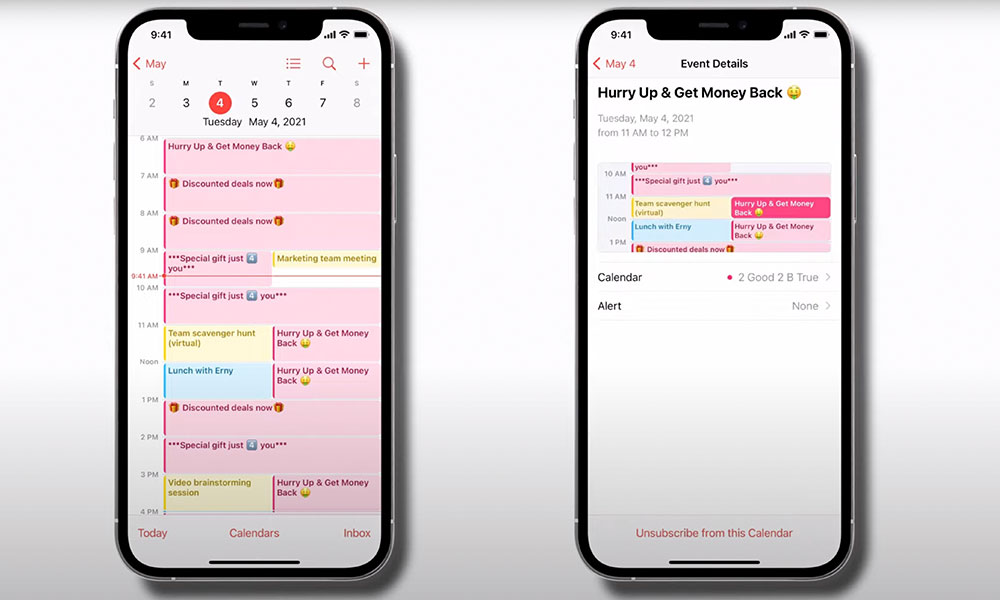 Apple Removing Calendar Spam