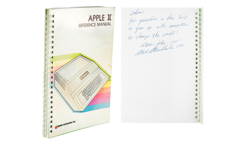 Steve Jobs signed Apple II Manual