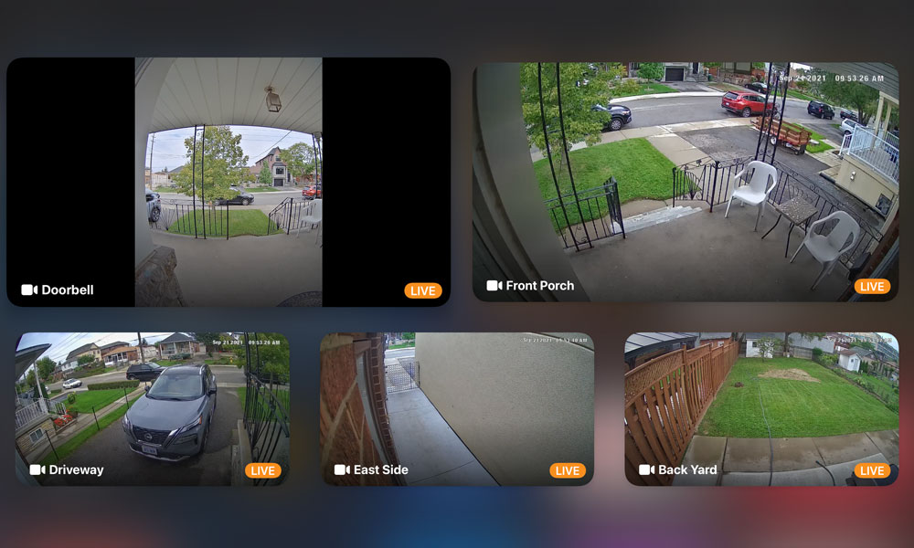 Apple TV HomeKit Secure Video Camera grid view
