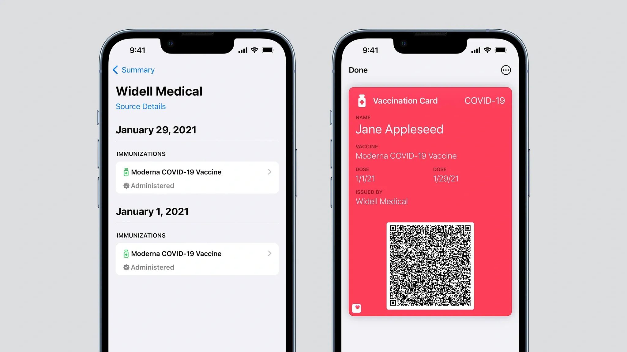Apple Wallet Covid Vaccine Card Example