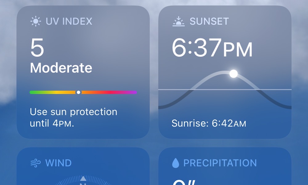 New Weather App UV Index iOS 15