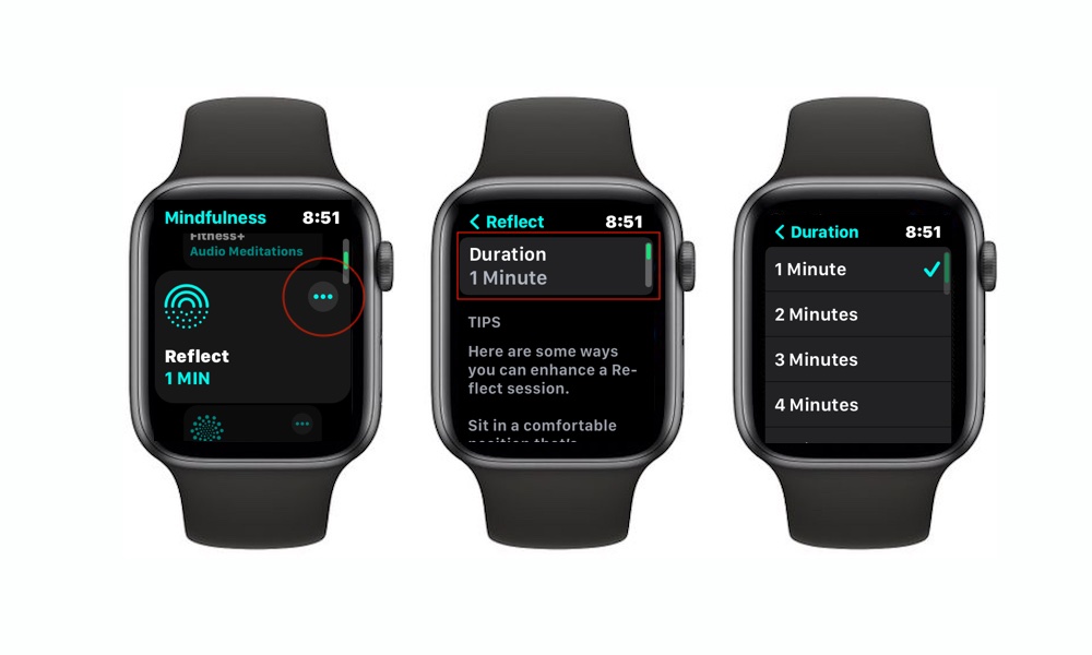 Duration Settings Mindfulness app Apple Watch