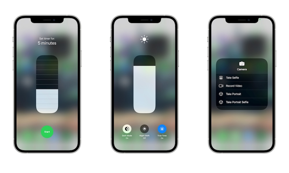 Quick Actions Control Center iPhone
