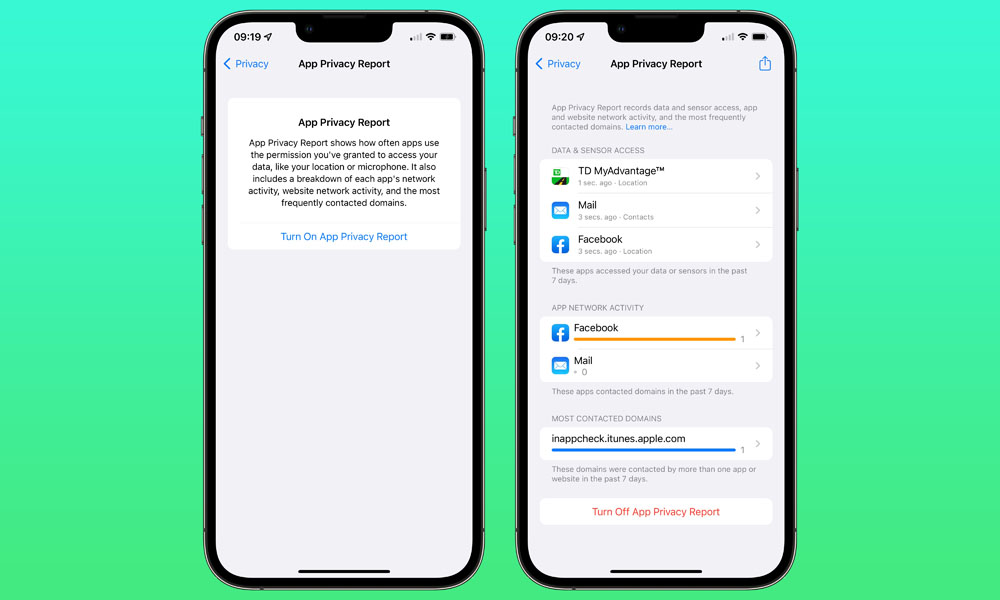 iOS 15.2 App Privacy Report