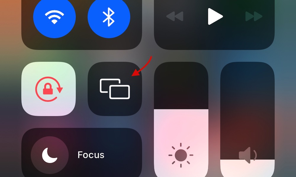 Screen Mirroring Button on iPhone in iOS 15