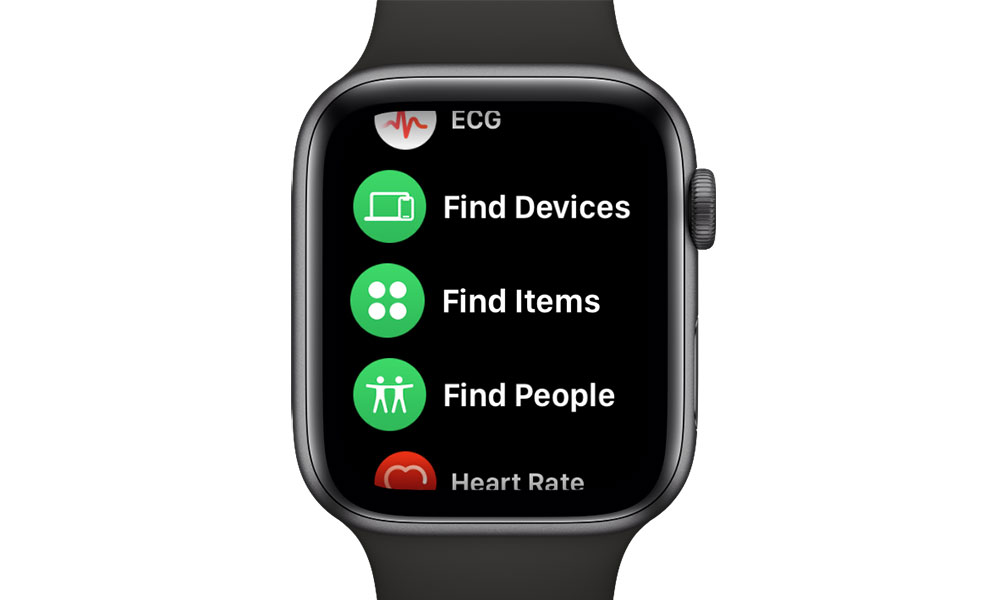Find My apps on Apple Watch