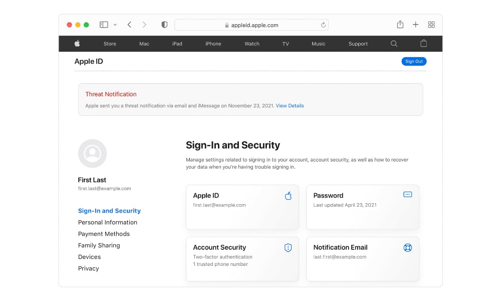 apple id threat notification