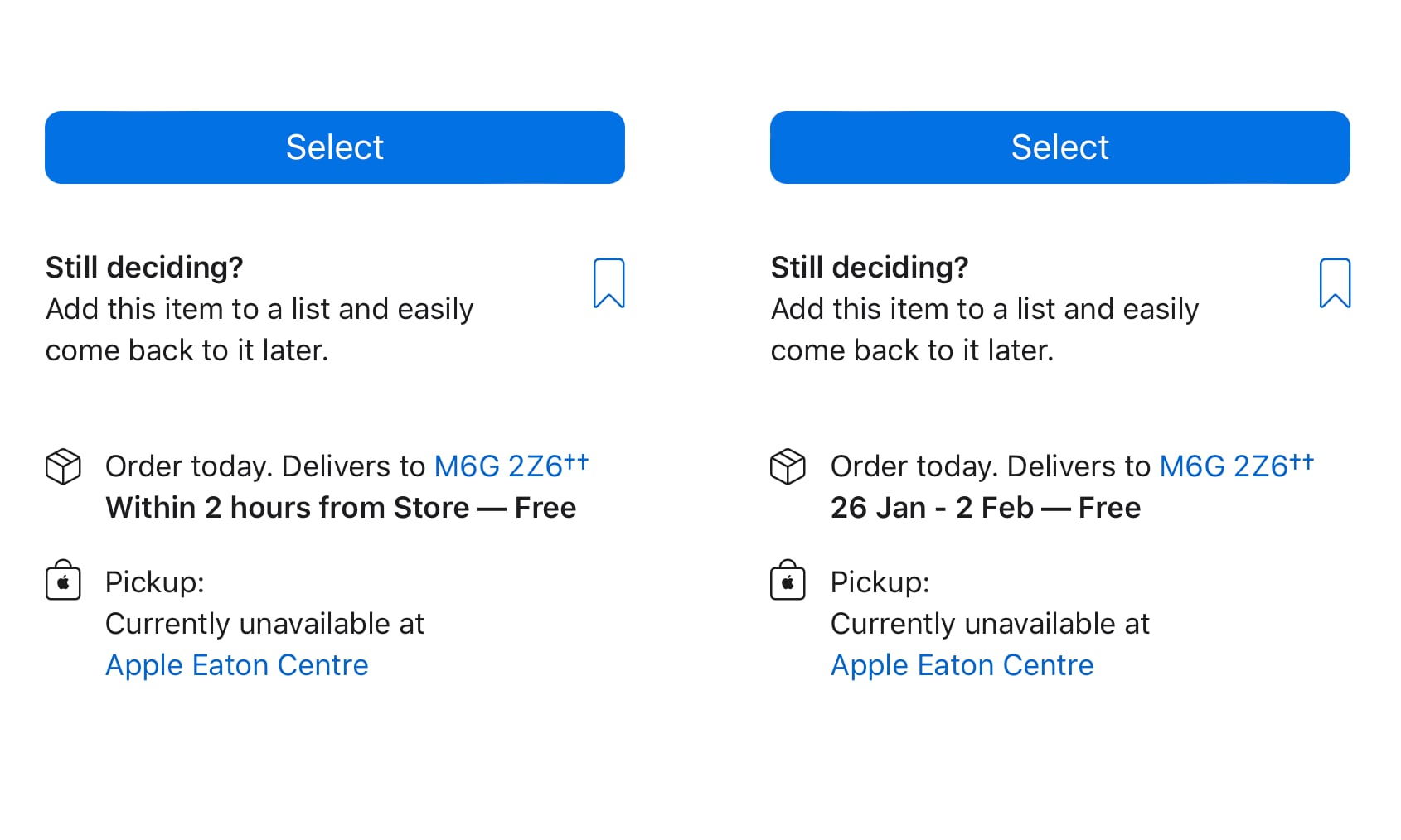 Apple Free Two Hour Holiday Delivery