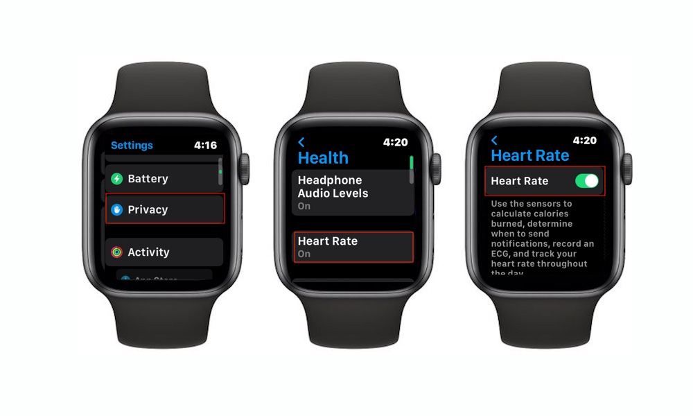 Disable Heart Rate Sensors Apple Watch