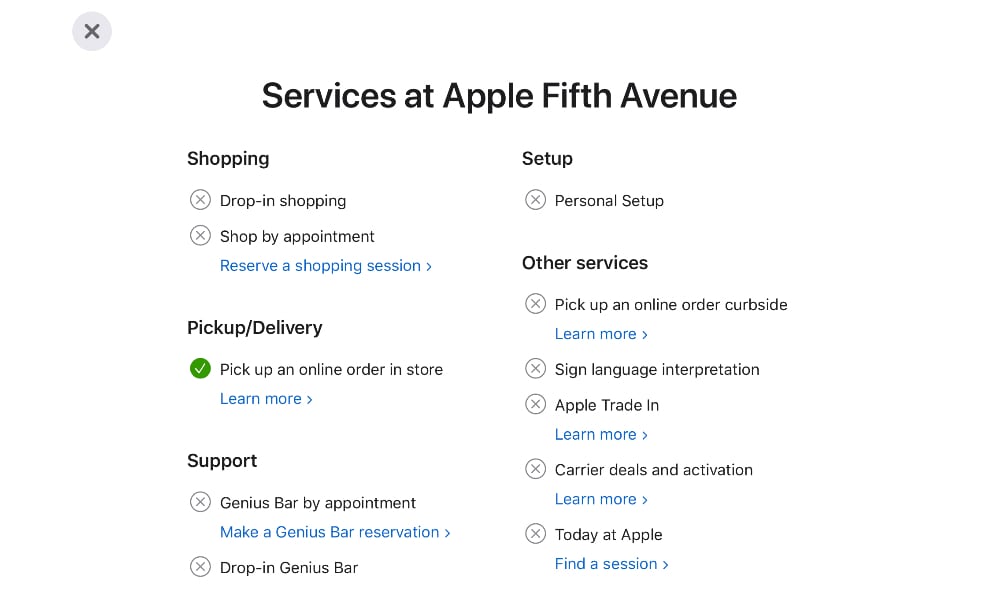 Apple Fifth Avenue New York store closure services available