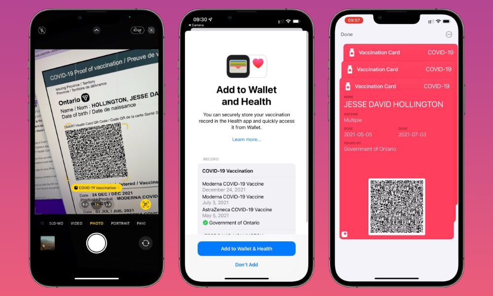 Update COVID 19 Vaccination Card in Apple Wallet