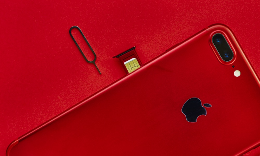 Product Red iPhone 8 Plus SIM Card Tray Slot