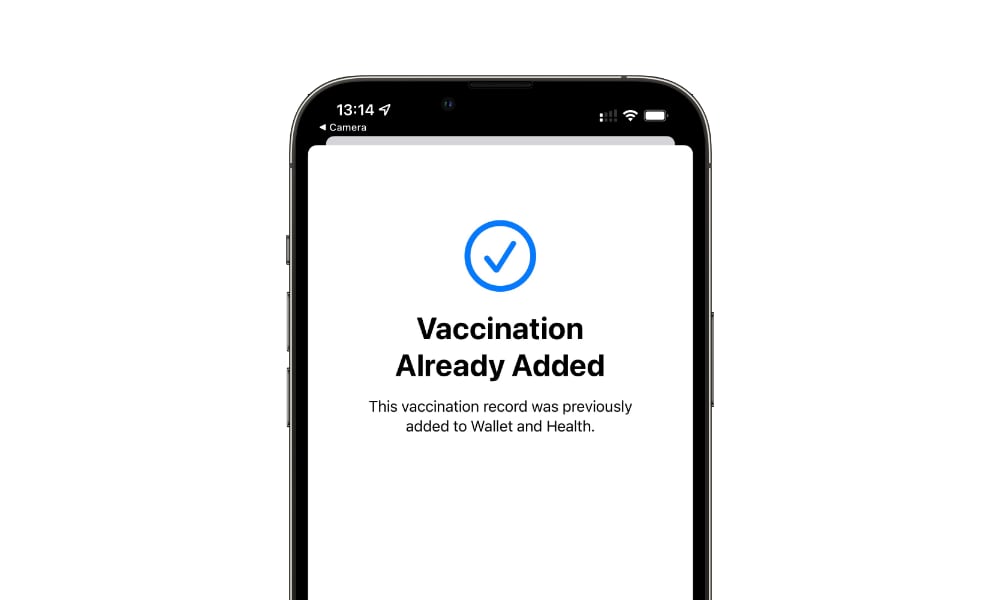 iOS 15 COVID Vaccination Card already added