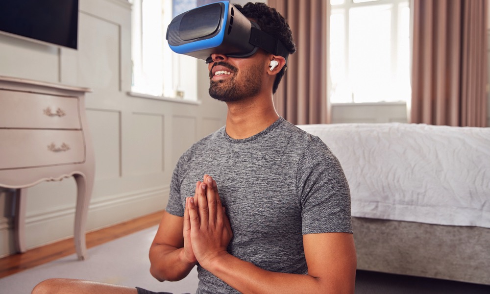 AR VR XR Headset Meditating