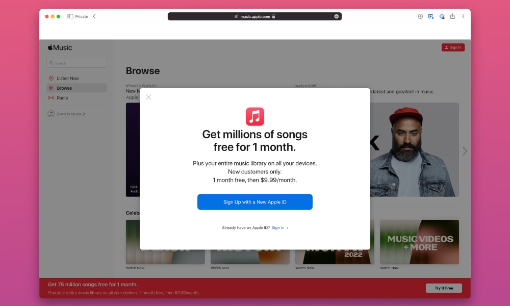 Apple Music Free Trial One Month only