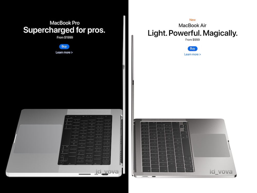 New Apple Home Page Featuring New MacBook Air and MacBook Pro Concept Render
