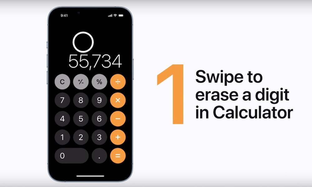 Delete digits in calculator iPhone