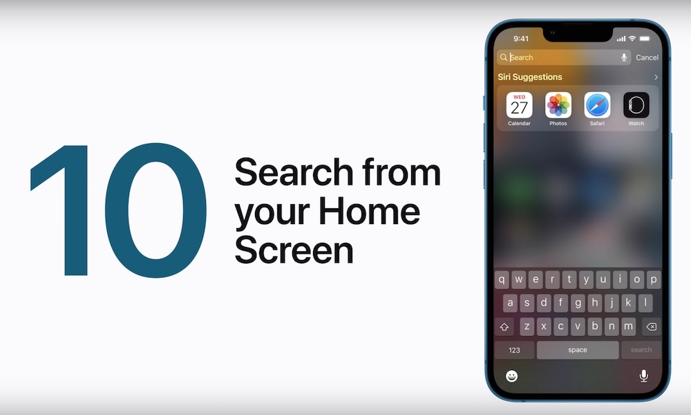 Search from Home Screen iPhone