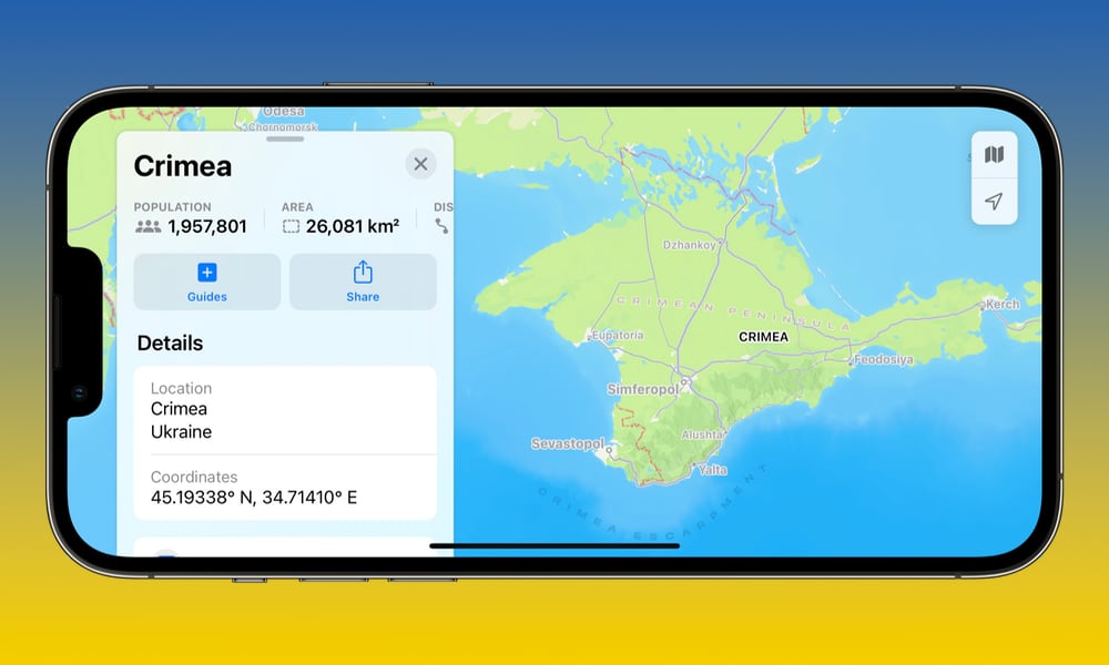 Apple Maps Crimea Ukraine