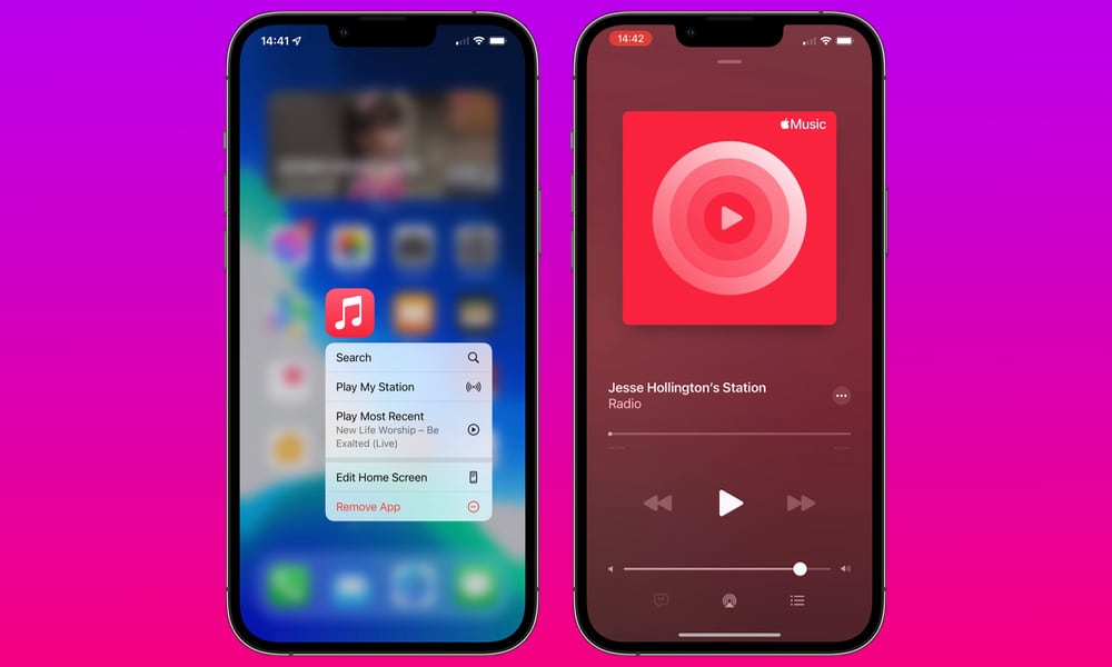 iOS 15.4 Music Quick Actions