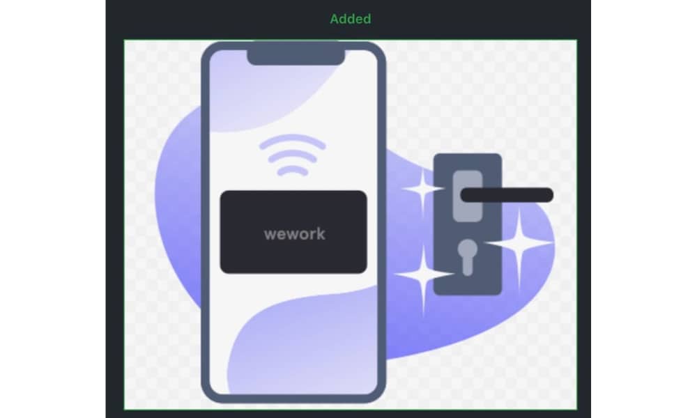 WeWork app add to apple wallet image