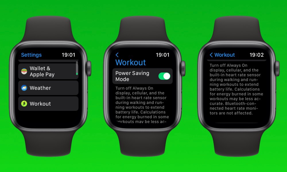 Apple Watch workout powersaving