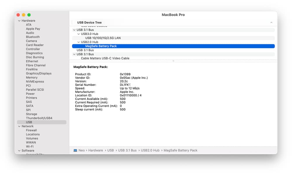 MagSafe Battery Pack firmware via Mac