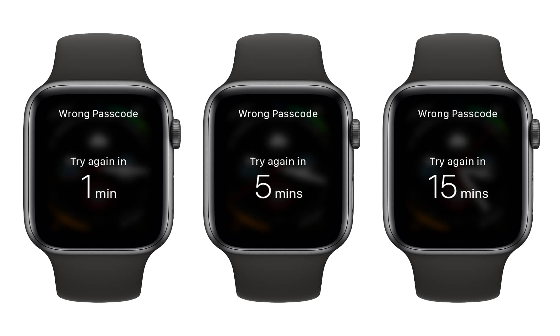 Apple Watch wrong passcode attempt delays