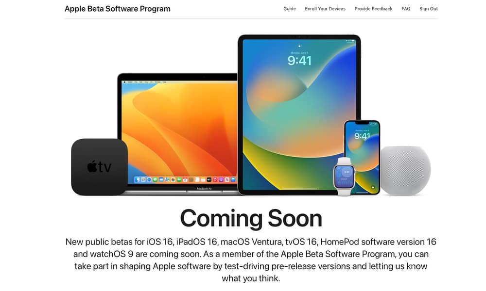 Apple Beta Software Program iOS 16