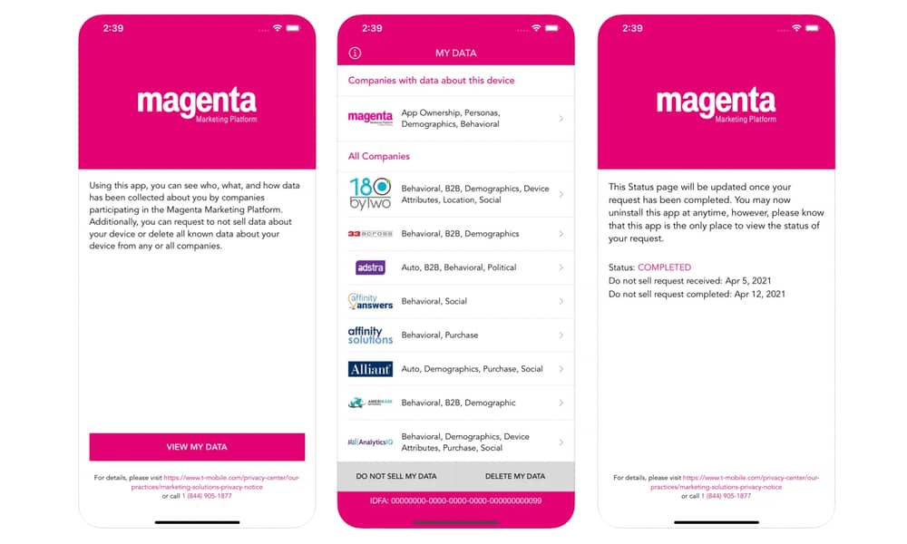 T Mobile Magenta Marketing app