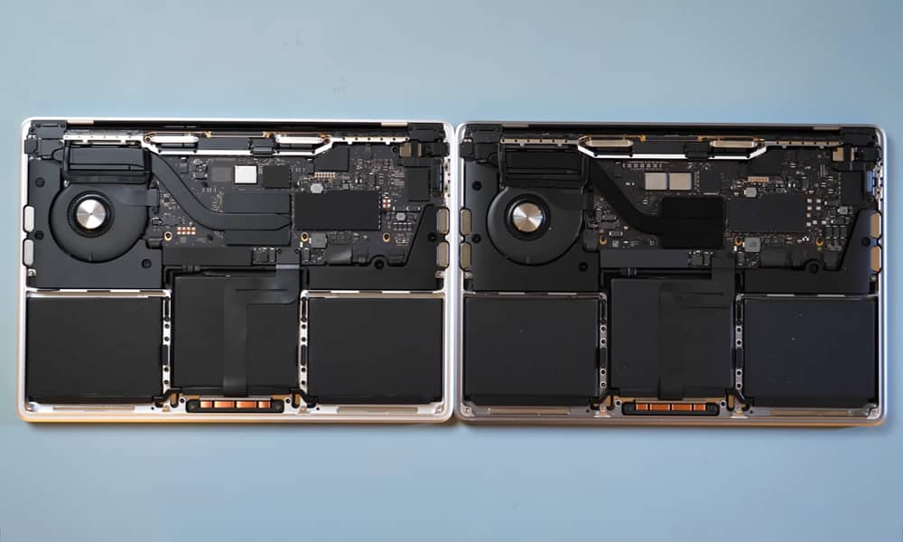 M1 and M2 MacBook Pro inside