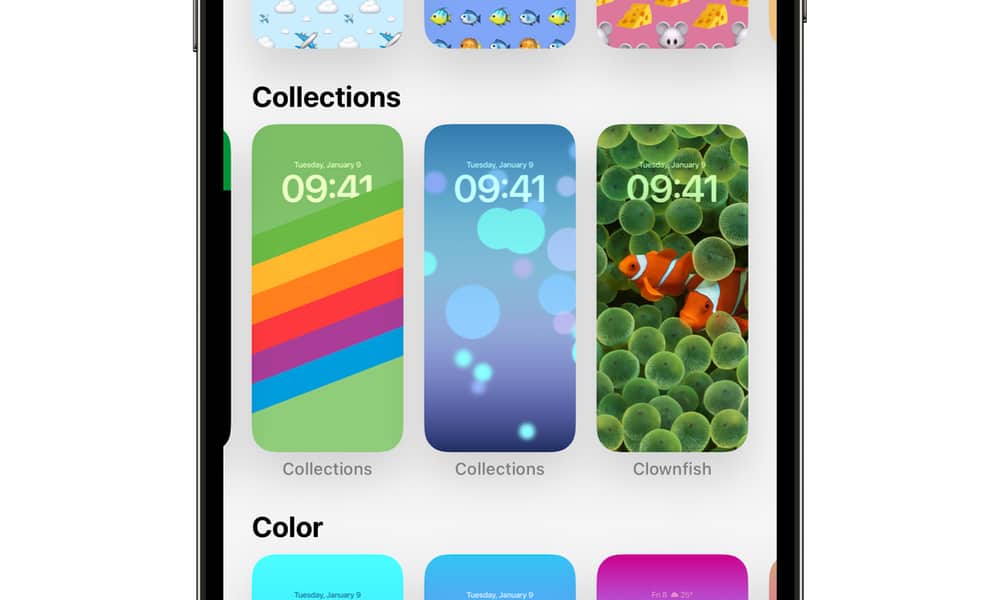 iOS 16 beta 3 wallpaper collections with clownfish